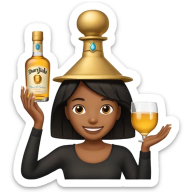 Black girl emoji with don Julio on her head sticker