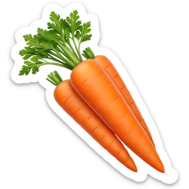 Baby-cut carrots, small cylindrical orange pieces, rounded ends, no green tops sticker