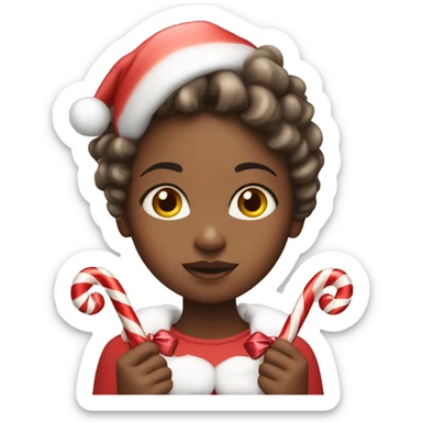 Girl with candy cane in her head sticker