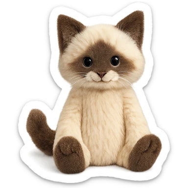 cute ragdoll kitten jellycat plushie sticker