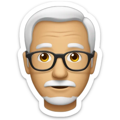 abuelo de barba muy corta y lentes redondos sticker