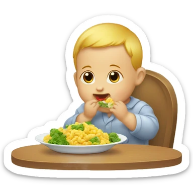 Baby eat his side dish sticker