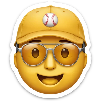 yellow face emoji with trendy accessories sticker