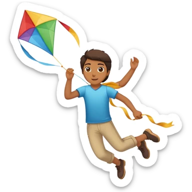 person flying a kite outdoors sticker