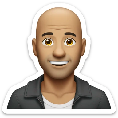 a pumped-up bald man sticker