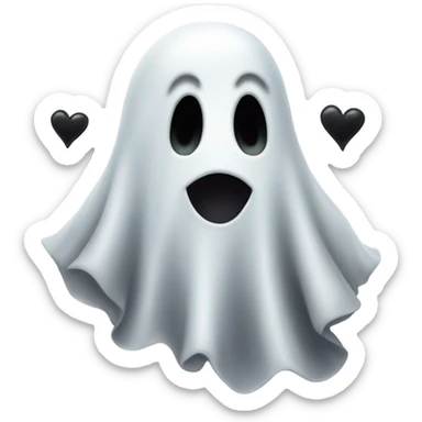 ghost-in-love-with-black-hearts  sticker