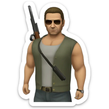 GTA III Italian Mafia man with shotgun sticker
