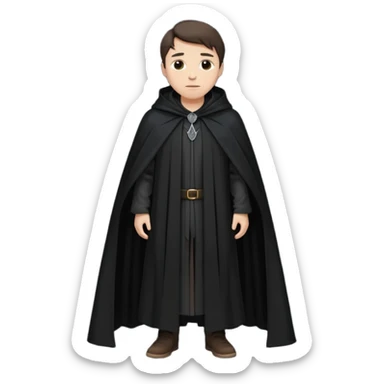 A wandering philosopher in a long black cloak full height sticker