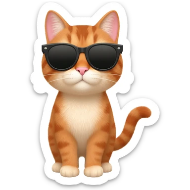 Cat wearing sunglasses sticker