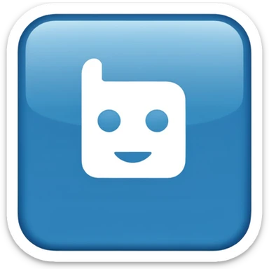 LinkedIn icon, blue and white, simple and recognizable, rounded square shape, no text sticker