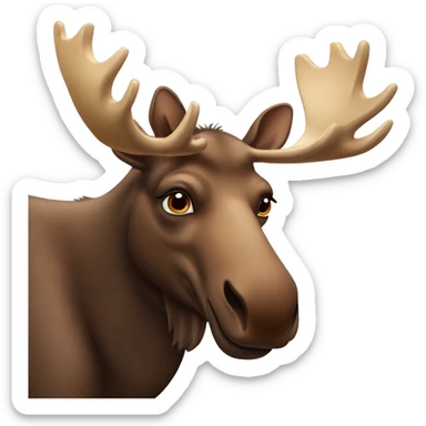 Moose with a birthmark on forehead sticker
