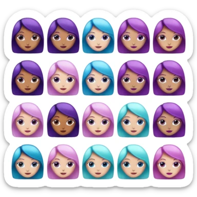 10 girl Naked Glitter purple and cian inner circle sticker
