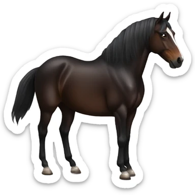 Dark bay horse sticker