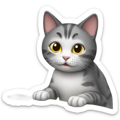 cat typing on a keyboard sticker