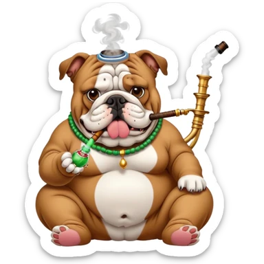 Bulldog smoking a hookah  sticker