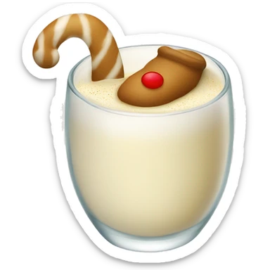 eggnog with a stocking on the glass sticker