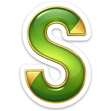 number four in golden and green shadows sticker