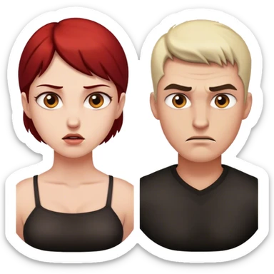 Man and women intimidate moment sticker