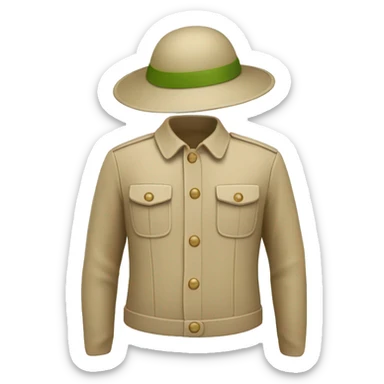 gardener pith helmet beige jacket sticker