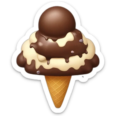Big-smelly-chocolate-ice-cream-with-flys sticker