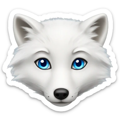 arctic fox with bright blue eyes sticker