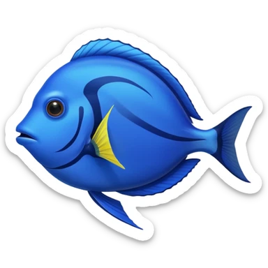 blue tang fish with an aquarium sticker