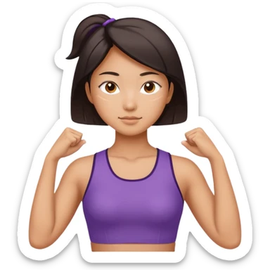 Asian Women Draw X-Shapes With Both Arms sticker