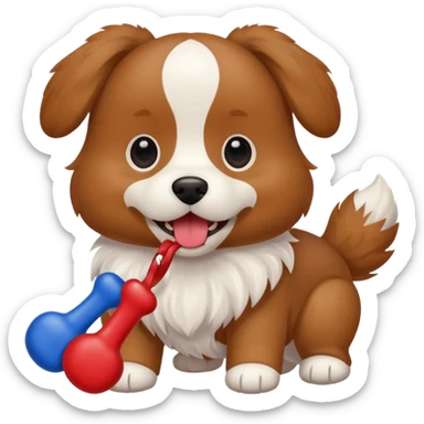 Dog with Toy sticker