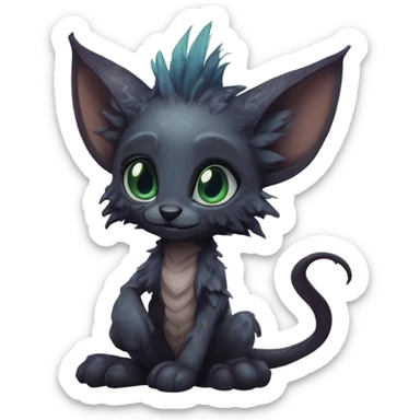  Cute Edgy Realistic Rare Fantasy eldritch Slim Vernid-Trico-Melprin-Lombax-species by LiLaiRa, by Falvie, full body sticker