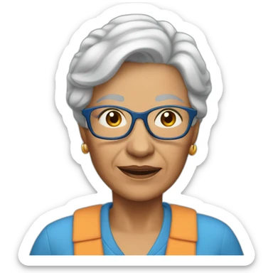 full grandmother in blue trousers sticker