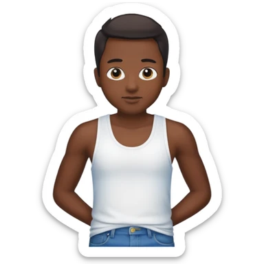 Un personnage noir avec un débardeur blanc et un jean 👖  sticker