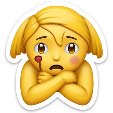 yellow emoji strangling itself  sticker