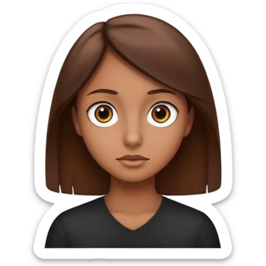 big dark eyes and tanned skin brown hair sticker