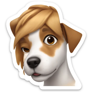 Girl and dog of the breed Jack Russell sticker