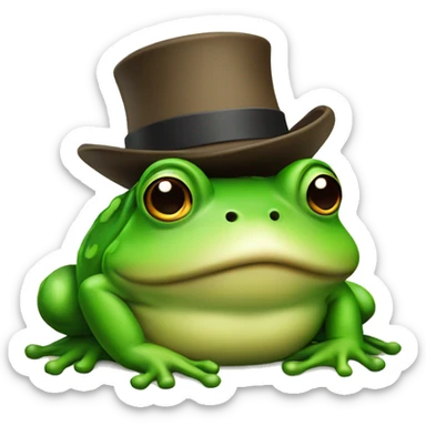fat frog with hat sticker