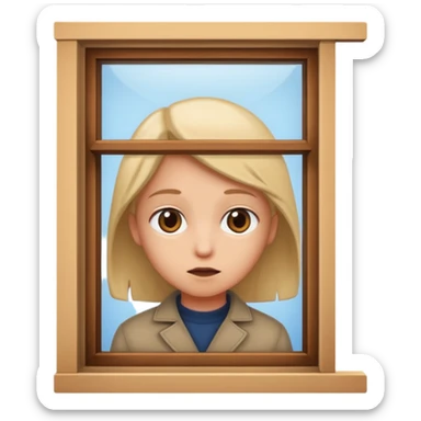 peeking out a window sticker