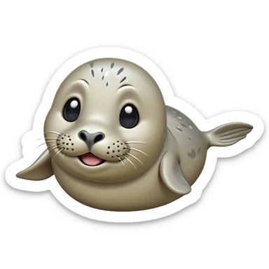 Cinematic Comical harbour seal Portrait Emoji, Head tilted dramatically with an exaggeratedly amused expression, featuring a sleek, agile body with wide, comically expressive eyes full of playful disbelief and a subtly contoured head, Simplified yet hilariously expressive features, highly detailed, glowing with a slightly sassy oceanic glow, high shine, dramatic yet playful, stylized with an air of quirky marine mischief, soft glowing outline, capturing the essence of a meme-worthy harbour seal that looks ready to side-eye its way into viral fame! sticker