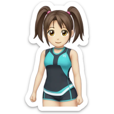 Haruhi Suzumiya with ponytails In sportswear sticker
