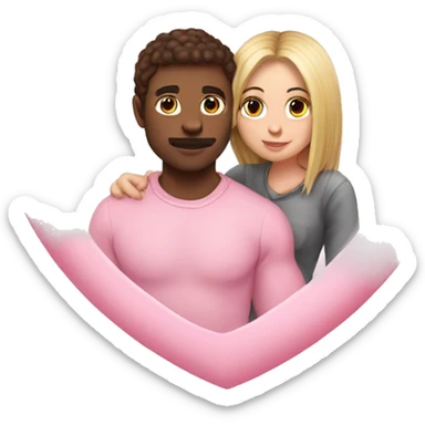 Me and my boyfriend inside a baby pink heart sticker