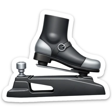 side view close up of a car's brake pedal with a foot on it sticker