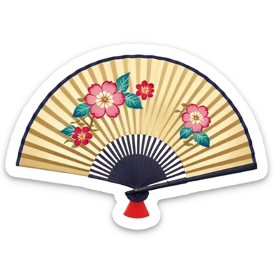 Japanese hand fan sticker