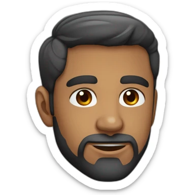  barba y pelo negro con canas , moreno claro, nariz mediana , ojos grandes sticker