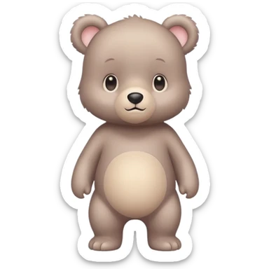 A cute baby bear character in pastel style, standing upright like a human. 
No background, transparent background, clean sticker style, 
high-resolution vector-like art, soft pastel colors, 
consistent design, same face proportions every time. sticker