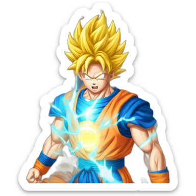 Goku becoming super Saiyan God sticker