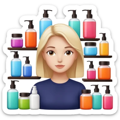 aesthetic girl skincare products  sticker