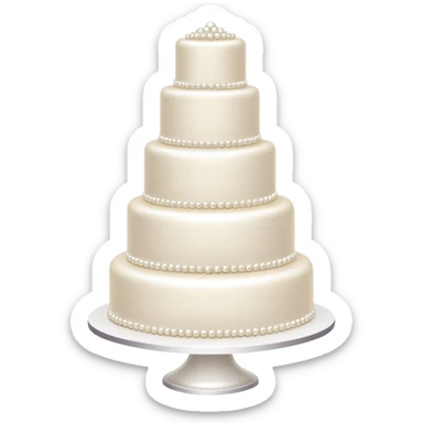 elegant multi-tier wedding cake decorated with pearls sticker