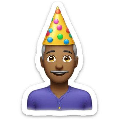 Man with party hat sticker