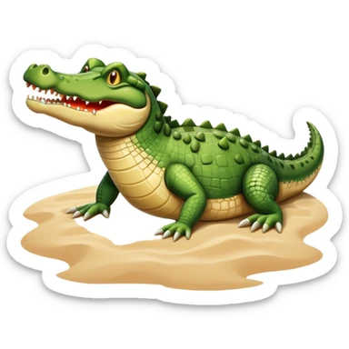 Crocodile chilling on beach  sticker
