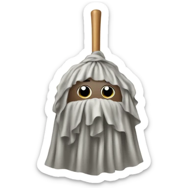 Mop with cape  sticker