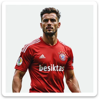 detailed and realistic portrait of a man wearing Beşiktaş jersey, no background sticker